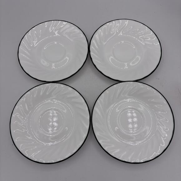 Vintage Corelle Corning Saucer Plates Callaway Ivy Swirl Rim 6.25" Set‎ of 4 USA - Picture 1 of 11